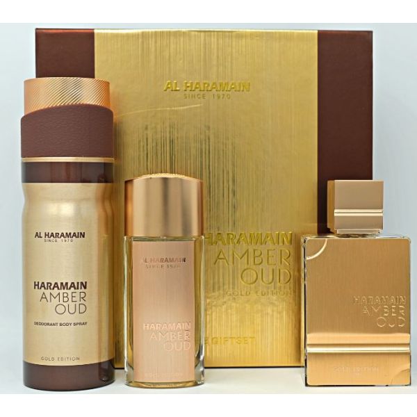 HARAMAIN AMBER OUD GOLD EDITION SET (2.5OZ,.30ML BODYMIST)